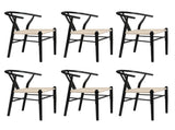 Levede 6x Dining Chairs Wooden Hans Black CH1041-2-BKX3