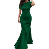 Women'S Off Shoulder Elegant Sleeveless Bodycon Long Formal Party Evening Dress Blue XXL V1192-AZ-W-20801