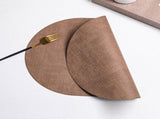 Textured Faux Leather Table Placemats 4 Pack Waterproof Heat Resistant Reversible Oil-Proof Dining V1192-AZ-W-24217