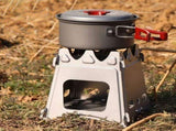 Wood Stove Titanium Stove Cooking Equipment Folding Furnace Burner Large Picnic Titanium Ultralight V1369-AZ3-W-11465
