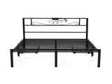 Artiss Double Bed Frame with Charging Station & Storage Drawers Metal MBED-D-MAX-D-BK-AB