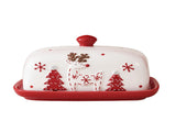 Ceramic Butter Dish with Lid for Countertop Cute Xmas Design Kitchen Butter Tool for Wedding Holiday V1294-YM0901-240820FB03-1