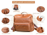 Coffee Fashionable Large-Capacity Women's Backpack - Waterproof, Durable, High-Quality PU Leather V1265-263-COFFEE3