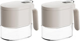 2 Piece Stylish Airtight Herb Jars with Spoon in Lid for Sugar & Salt V1258-DP02-BOL-199