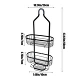 Bathroom Shower Rack, Shower Caddy Hanging, No Drilling Shower Racks with Soap Holder&Hooks, V1370-AZ4-18879