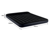 Intex Dura-Beam Classic Inflatable Queen Airbed Mattress with Pillow Rest Black 64143