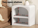 Artiss 2x Bedside Table 2 Shelves - ARCHED White FURNI-P-BS-01-WHX2