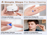Rechargeable Behind-the-Ear Hearing Aids with Charging Case Compact Sound Amplifier for Adults & V1107-CS-BCHL605