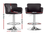 Artiss 1x Leather Bar Stools Swivel Adjustable Gas Lift PU Counter Chairs Brown BA-K-7200-BR