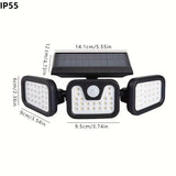 74 LED solar sensor lights with motion sensor, 3 brightness modes, outdoor wall lights, suitable for V1102-HEDJ-004