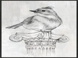 Bird on Column Framed Canvas 90cm V637-E592483