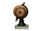 Desk Clock Multi-functional Save Change Personality Retro Resin Globe Shape Piggy Bank Ornament for V1263-JX-386