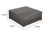 LONDON RATTAN Outdoor Wicker Coffee Table Patio Furniture 1 Piece, Grey V219-FURODRLONACT4