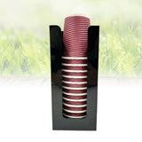 Black Transparent Hard Plastic Wall Mounted Cup Holder with Pull Type Dispenser for Convenient V1192-AZ-W-30803