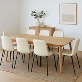 Levede Stackable Dining Chairs Kitchen Beige Set of 8 CH1093-4-BGX2