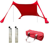 210*170*150CM 2 Poles Beach Tent Shade Canopy with UPF50 Protection Sun Shelter Portable Camping V1107-132-91929-RED1