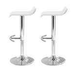 Artiss 2x Bar Stools Adjustable Gas Lift Chairs White BA-TW-NEWT706-WH-X2