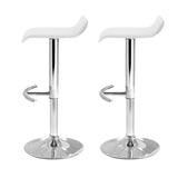 Artiss 2x Bar Stools Adjustable Gas Lift Chairs White BA-TW-NEWT706-WH-X2