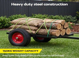 Giantz 150kg ATV Garden Trailer Weed Sprayer Tow Behind Cart Ride on Mower Attachment Black SPRAYER-PART-CART-150KG