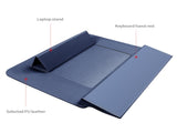 Grey 3-in-1 Laptop Sleeve with Built-In Stand & Wrist Rest Waterproof PU Protective Case for 13/14 V888-ELOSUNG43910
