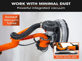Unimac 225mm 750W Telescopic Long Reach Dry Wall Sander Kit, Foldable, Vacuum System, LED Worklight, V219-SNDDRYUMLA7A