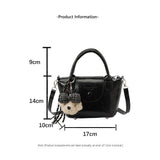 Silvery Compact PU Leather Crossbody Bag With a pendant- Lightweight Handheld Shoulder Purse with V888-ELOSUNG56245-3