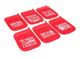 6Pcs Christmas Pot Holders with Pocket Heat Resistant Hot Pad Oven Mitts Cookie Bag Christmas Pot V1294-YM0512-3115220143811
