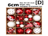42-Piece Hand-Painted Christmas Tree Ornament Set with Red Green Gold Baubles, Gingerbread Men, V1341-ZY-W4SRW8S4-C
