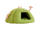 Winter Warm Cats Bed Cartoon Theme Design Highly Density Removable Cover Shelter House Rest Bed for V1107-135-14839-GRN2