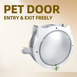 Smart Cat Door with Adjustable Locking System for Small to Medium Cats, Scratch-Resistant ABS Frame, V1341-ZY-AT8RWMWF-WHITE