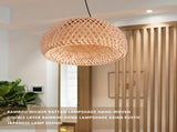 Bamboo Wicker Rattanshade Hand-Woven Double Layer Bamboo Domeshade Asian Rustic Japanese V1192-AZ-W-35251