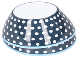 4PCS 6in Salad Bowl Dinner Serving Bowl Sets Kitchen Imitation Porcelain DinnerwareDark Blue Dots V1294-YM0721-3118210043116