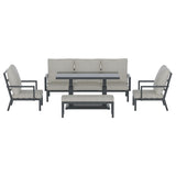 Gardeon 5-Piece Outdoor Furniture Setting Table Chair Set Aluminium Sofa 7-Seater ALU-SOFA-5PCS-BENCH-AB