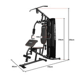 Powertrain Multi Station Home Gym with 68kg Weights Preacher Curl Pad HGM-MTR-080-068