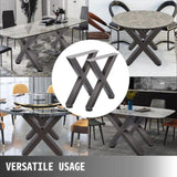 Set of 2 Steel Table Legs, 28'Height 24'Wide Dining Table Legs, Heavy Duty 3.1" Square Box Section X V952-ZTCX720X600MM0001V0