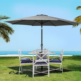 Instahut 3m Outdoor Umbrella Beach Pole Garden Patio Tilt Charcoal UMB-POLE-3-TIL-CO