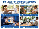 White Dual Head Rechargeable Desk Fan - White USB-C Portable Desktop Fan with 90 Degree Adjustable V888-ELOSUNG57400