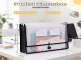 3/7Pcs Plastic Envelopes, Expanding File Folder with Elastic Closure Transparent File Organizer with V1366-AZ2-W-15105