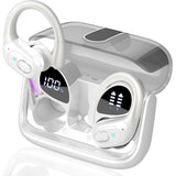 Wireless Bluetooth 5.4 Over-Ear Earbuds IPX5 Waterproof for Sports White V1263-JX-7040