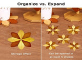 5 Wooden ,Wooden for Hot Dishes,Pinwheels Shape Trivet Set,1 Stand,Trivets for Hot Dishes,Natural V1366-AZ2-W-24227