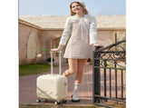 20 Inch Cute Carry On Suitcase, Hard Shell Cabin Luggage with USB Charging Port & Cup Holder, V1265-YY-280