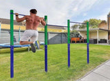 Triple Outdoor Pull-Up Bar Height Adjustable Gymnastics & Fitness Bar V63-953161