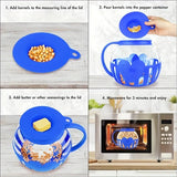 Microwave Glass Popcorn Bowl, High Borosilicate Heat Resistant, Multi-Functional Measuring Lid, V1232-BMHW-002