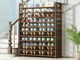 11 Tier Tower Bamboo Wooden Shoe Rack Corner Shelf Stand Storage Organizer V255-0408-11