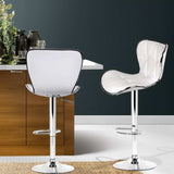 Artiss 2x Bar Stools Gas Lift Leather Seat White BA-TW-NEW4045-WHX2