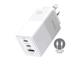 OXHORN NB-PD65CCAW PD GaN Charger 65W 3 Ports White V28-ACBOXHNBPD65CCAW