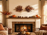Autumn Decorative Olive Wreath, Lifelike Artificial Wall Hanging, Exquisite Fall Home Decor for V1192-AZ-W-24567