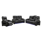 3-2-1 Seater Electric Air Leather Dark Grey Recliner Set V43-SET-EMP-3R-2R-1RGR