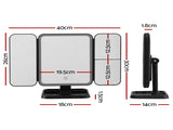 Embellir LED Makeup Mirror Tri-fold Lighted Vanity Mirrors 1X2X3X Magnifications MM-E-TRI-4030LED-BK