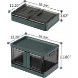 Plastic Storage Box, 32L Foldable Storage Box, With Lid And 4 Stackable Wheels, For Clothes Toys, V1188-MS-227-1772
